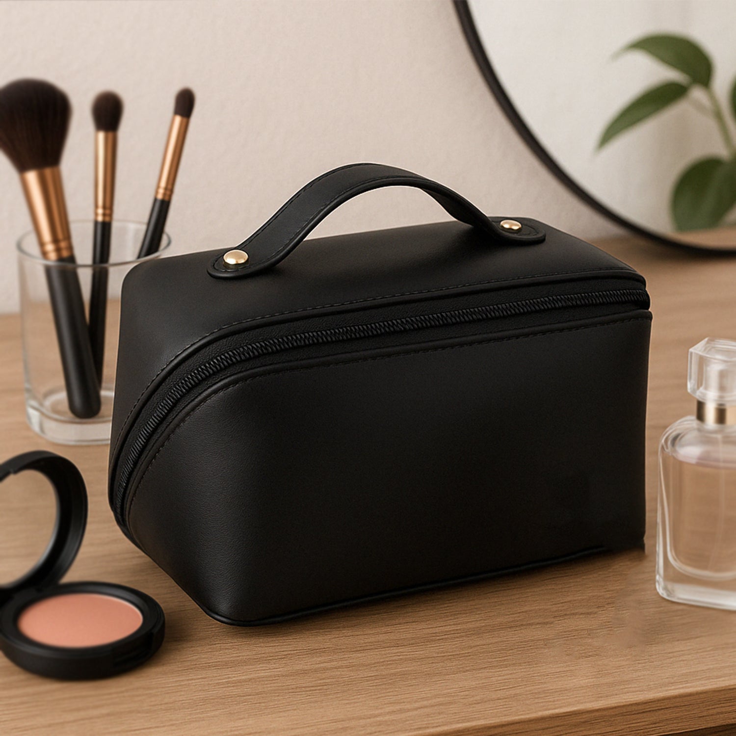 Premium Travel Makeup & Toiletry Organizer Pouch with Zipper & Handle (1 Pc / Mix Color) Premium Travel Makeup & Toiletry Organizer Pouch with Zipper & Handle (1 Pc / Mix Color)